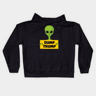 Dump Trump Alien Protesting Against Trump Kids Hoodie